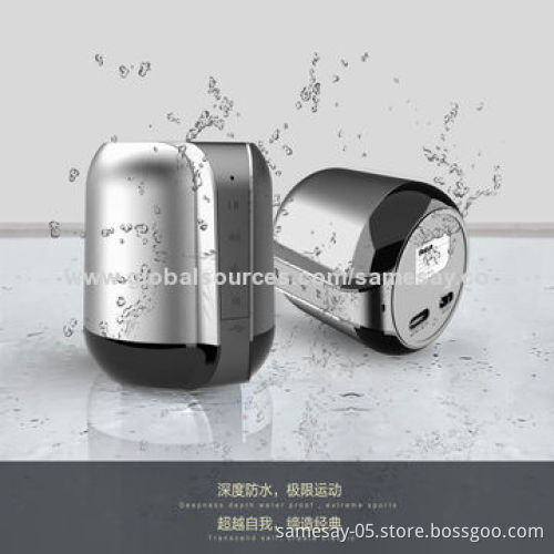 Portable Mini Bluetooth Speaker, Waterproof, Aux-in Jack, BT V3.0